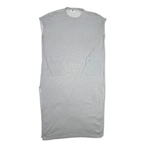 Lunya Sleep Shirt Dress Sleeveless‎ Striped Loungewear Pockets Gray XS/S
